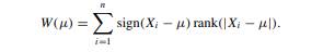 The Hodges–Lehmann location estimator can be defined as the root of the Wilcoxon statistic (a)...