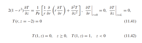 The boundary conditions in Problem 11.9 are not really appropriate since there can be conduction...