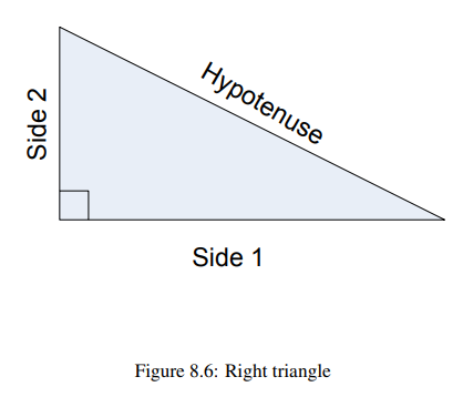 From geometry: Write a computer program that given the lengths of the two sides of a right triangle...