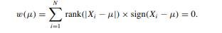 The Hodges–Lehmann location estimator (14.4.2) arose from inverting the one-sample Wilcoxon...-1