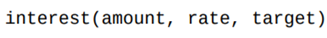 Repeat the last question, but this time write a function that takes the initial amount, the interest...