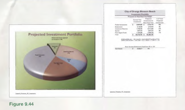 Insert a Text Box positioned approximately halfway between the Endowment pie slice and the v in the...