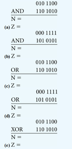 Perform the following logical operations, assuming a seven-bit cell:-1