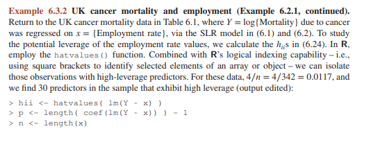 Return to the UK cancer mortality data in Table 6.1, and perform the following diagnostic...-4