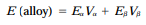 Often, the properties of multiphase alloys may be approximated by the relationship where E...