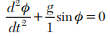 The angular displacement q of a simple pendulum is given by the equation where l = 98 cm and g = 980...-1