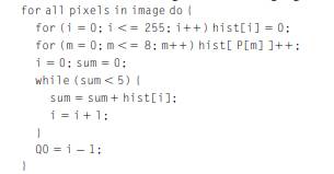 a. Explain the action of the following median filtering algorithm: b. Show how this algorithm can be...-1