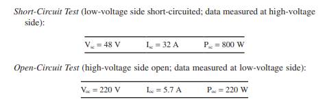 A three-phase 80 kVA transformer is rated to a primary voltage of 2.2 kV and a secondary voltage of...