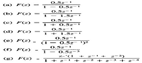 Compute, by long division, the first four sampled values of the functions rep- resented by the...