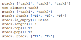 Implement your own Stack class following the pattern used for the Queue class. The Stack class...-2