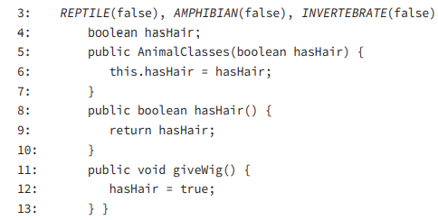 What is the result of the following code? (Choose all that apply.) A. Compiler error on line 2. B....-2