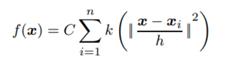 The mean shift procedure for finding a mode of a function involves producing series of estimates...-1