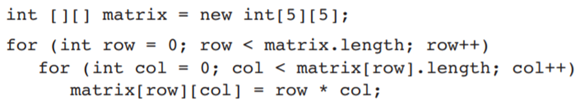 Write a code segment that declares a variable to reference an array of integers with 10 rows and 20...