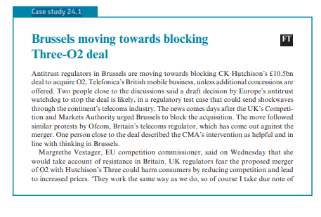 With reference to Case Study 24.1, suggest possible concessions CK Hutchison could make that would...