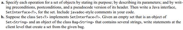 Define a class LinkedSet that represents a set and implements the interface described in Project 1a...-1