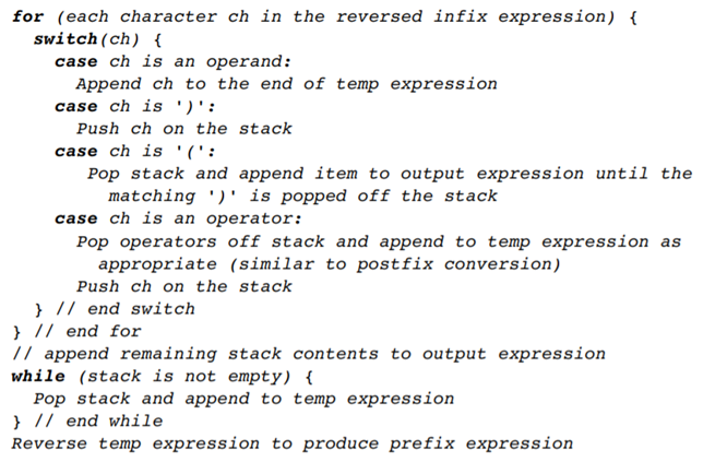 In the chapter, we examined one strategy to evaluate an infix expression—first convert the infix...-2