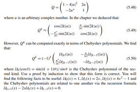 The analysis of Grover’s algorithm required us to compute the k-th power of the matrix Q where: