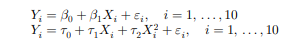 Consider the following data set. (a) Fit these data to the following models: (b) Perform residual...-2