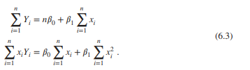 Show that for the SLR model in (6.1) and (6.2), the fitted values Y^ i from (6.5) and the residuals...-2