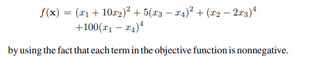 (a) Find the global minimizer of the objective function-1