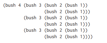 Let’s say that a bush is a counter bush if it is empty (in which case its depth is 0) or if, for...