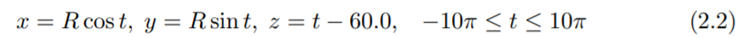 Even before viewing the helix, can you say from Equation (2.2) how many times it is supposed to coil...