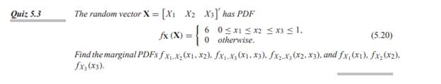 Given f Y (y) in Quiz 5.3, find the marginal PDF fY 3 (y3).