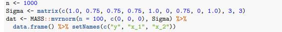 Create a dataset using the following code: Use the caret package to partition into a test and...