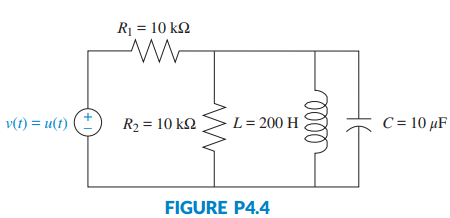 Write the general form of the capacitor voltage for the electrical network shown in Figure P4.4....