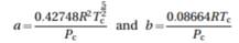 One of the equations that relates temperature T (K), pressure P (atm) and volume V (L/mol) of the...-2