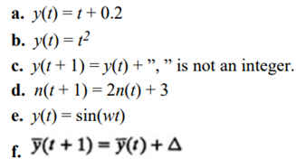 For each of the following models, identify all classifications that apply to it: