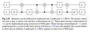 In Fig. 2.41 we show a circuit sufficient to implement an arbitrary real unitary U ? O(4) that uses...-2