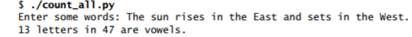 Write a function that counts the characters in a string the user inputs. Then write a routine that...-3