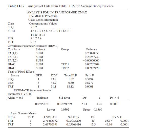 In the example in Table 11.7, suppose that a period effect of 3 existed in this study. This means...