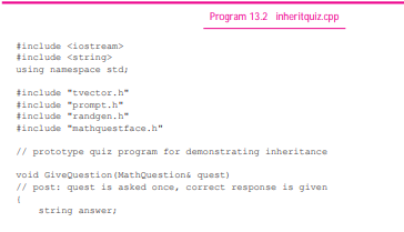 Implement the class MultipleChoice shown in Figure 13.1. You’ll need to decide on some format for...-2