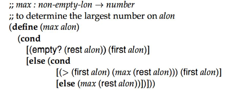 Consider the following function definition: Both clauses in the nested cond-expression compute (max...