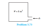 A compressor supplies gas to a 8 m3 tank. Th e inlet mass fl ow rate is given by m · = 0.5 ?0/?...