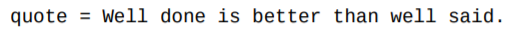 The following string is a quote by Benjamin Franklin. Use slicing notation to answer each of the...-1