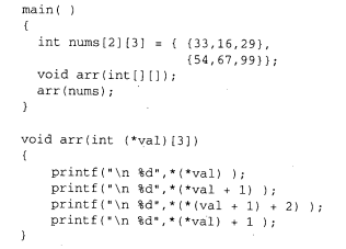 a. Determine the output of the following program: b. Given the declaration for val in the arr ( )...