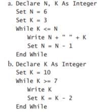 True or false? The counter can be any real number. What numbers will be displayed when a code...-1