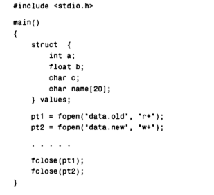 The skeletal outline of a C program is shown below. (a) Read the value of values. name from the...