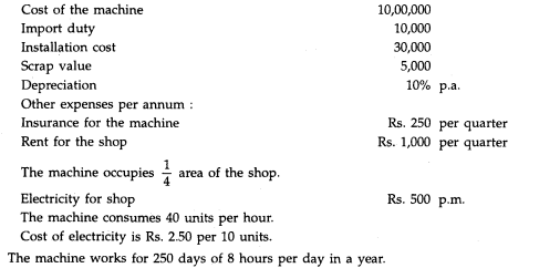 From the following particular compute machine-hour rate of machine no. 102: