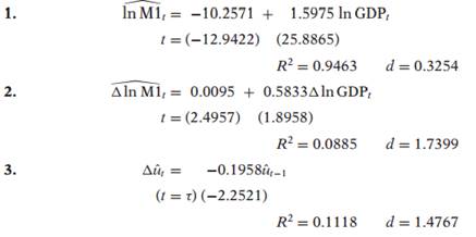 From the data for the period 1971–I to 1988–IV for Canada, the following regression results were...