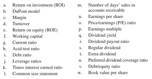 Matching Following are a number of the key terms and concepts introduced in the chapter, along with...