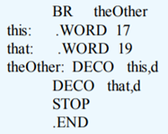 In the following code, determine the values of the symbols here and there. Write the object code in...-2