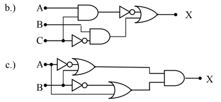 Convert the following boolean expressions to their schematic equivalents. Do not modify the original...-3