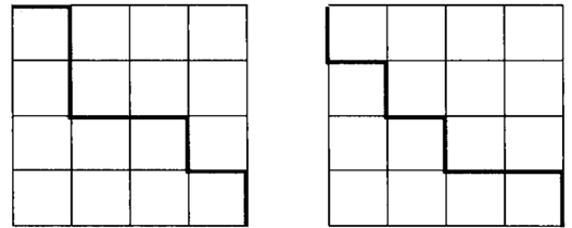 a. A turtle begins at the upper left corner of an n X n grid and makes his way to the lower right...-1