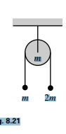 Consider the Atwood’s machine shown in Fig. 8.21. The masses are m m m 2m Fig. 8.21 and 2m, and the...