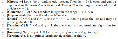 The DSA document includes a recommended algorithm for testing a number for primality.-1