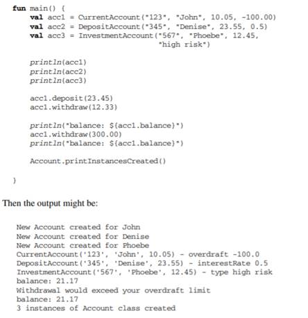 The aim of these exercises is to extend the Account class you have been developing from the last two...